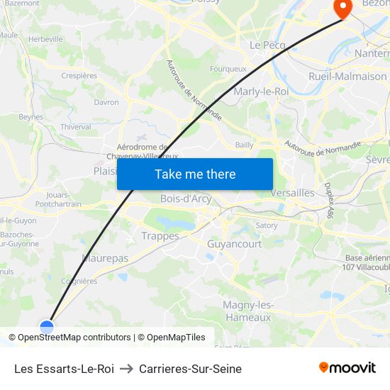 Les Essarts-Le-Roi to Carrieres-Sur-Seine map