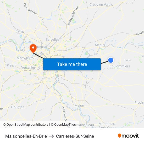 Maisoncelles-En-Brie to Carrieres-Sur-Seine map