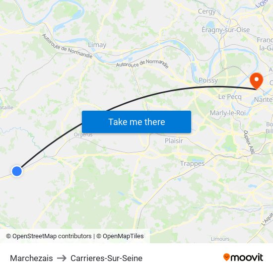 Marchezais to Carrieres-Sur-Seine map