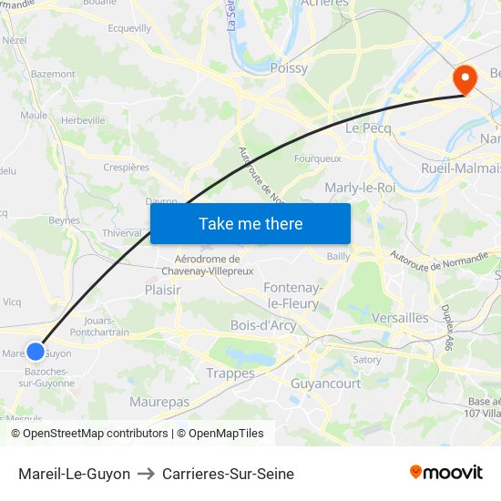 Mareil-Le-Guyon to Carrieres-Sur-Seine map