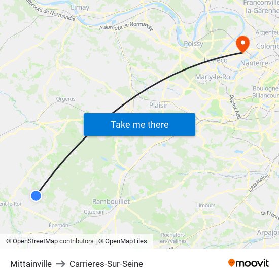 Mittainville to Carrieres-Sur-Seine map