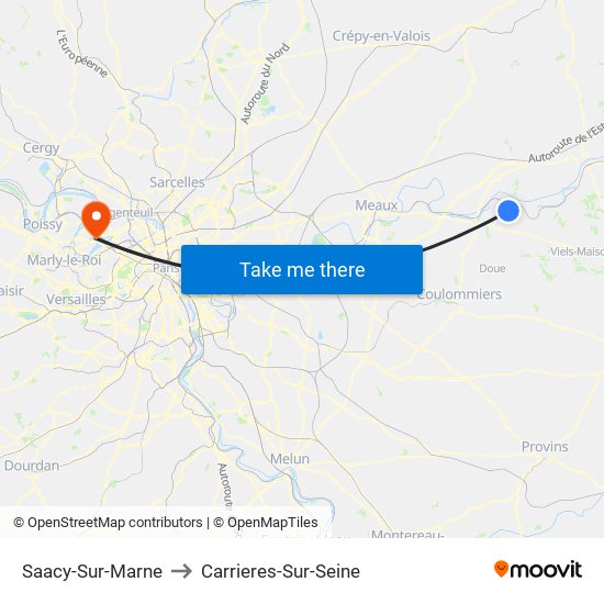 Saacy-Sur-Marne to Carrieres-Sur-Seine map