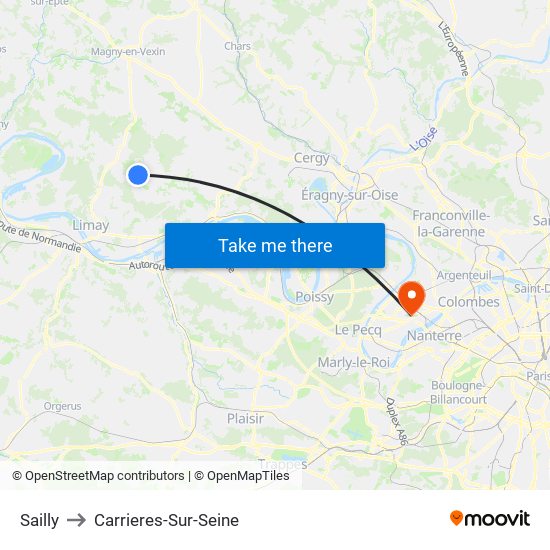 Sailly to Carrieres-Sur-Seine map