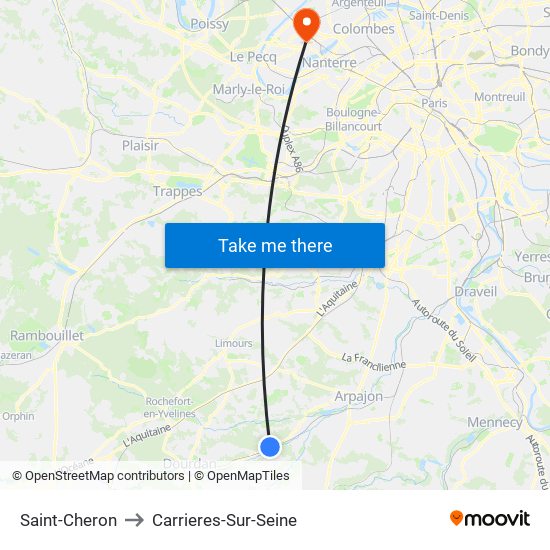 Saint-Cheron to Carrieres-Sur-Seine map