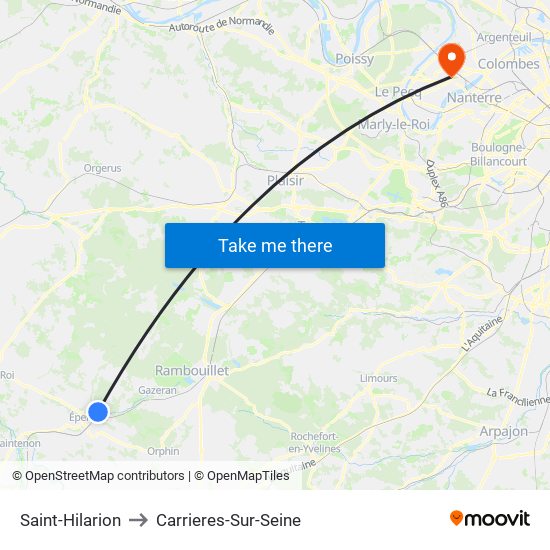 Saint-Hilarion to Carrieres-Sur-Seine map