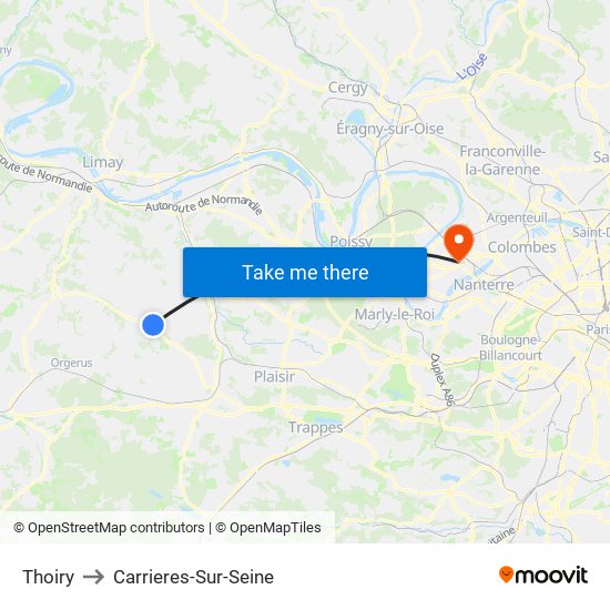 Thoiry to Carrieres-Sur-Seine map