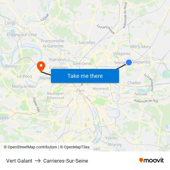 Vert Galant to Carrieres-Sur-Seine map