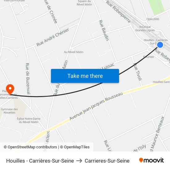 Houilles - Carrières-Sur-Seine to Carrieres-Sur-Seine map