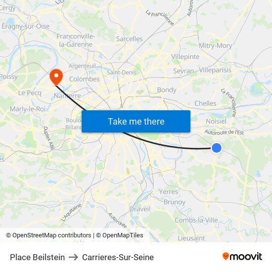 Place Beilstein to Carrieres-Sur-Seine map