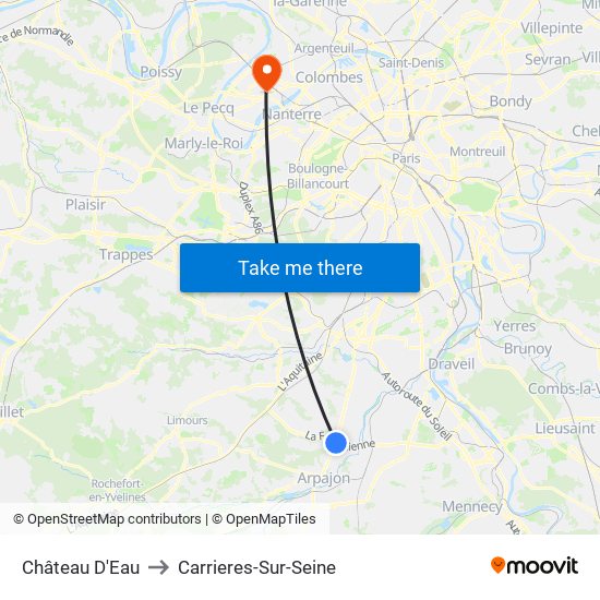 Château D'Eau to Carrieres-Sur-Seine map