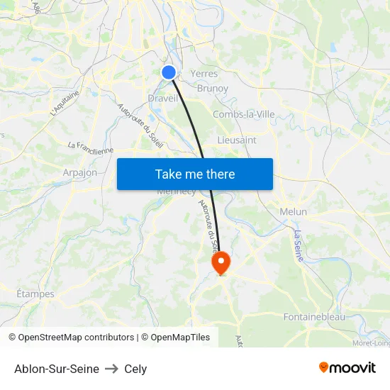 Ablon-Sur-Seine to Cely map