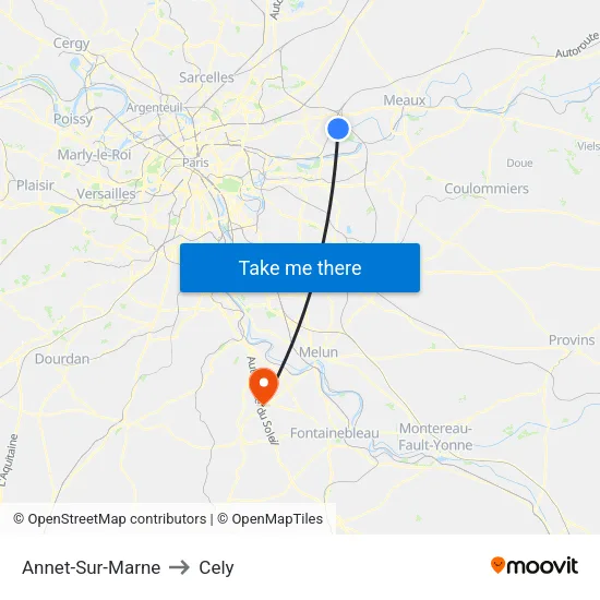 Annet-Sur-Marne to Cely map