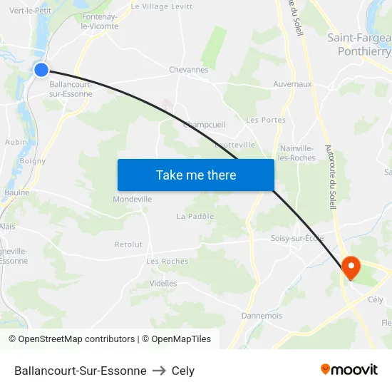 Ballancourt-Sur-Essonne to Cely map