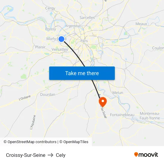 Croissy-Sur-Seine to Cely map