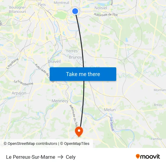 Le Perreux-Sur-Marne to Cely map