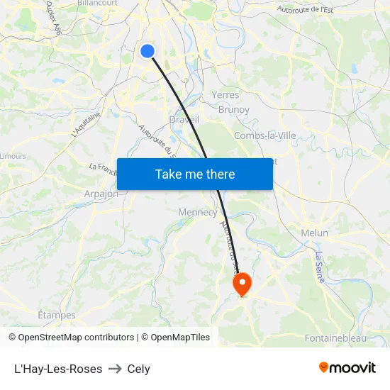 L'Hay-Les-Roses to Cely map