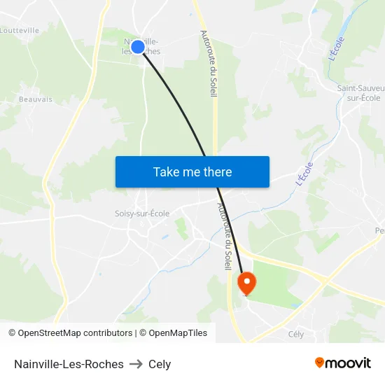 Nainville-Les-Roches to Cely map