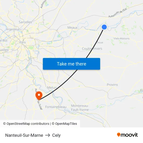 Nanteuil-Sur-Marne to Cely map