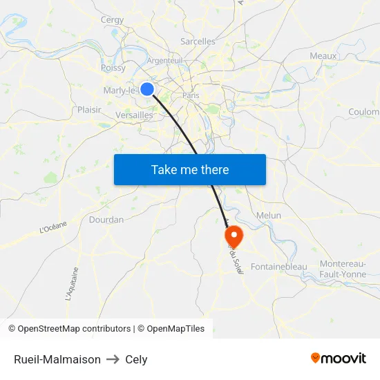 Rueil-Malmaison to Cely map