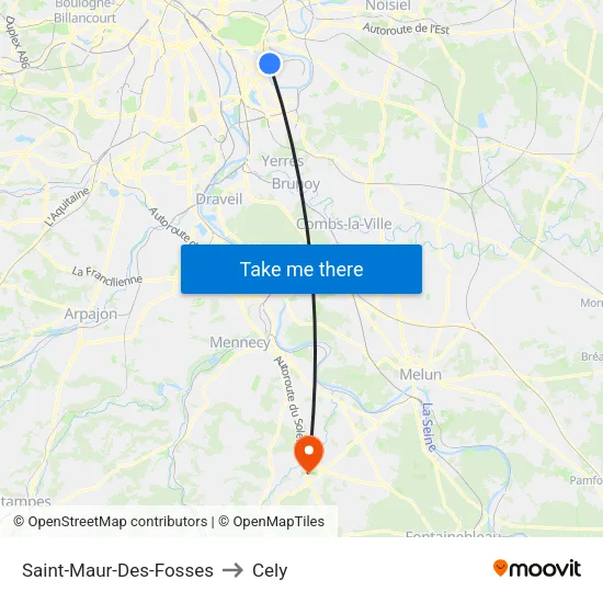 Saint-Maur-Des-Fosses to Cely map
