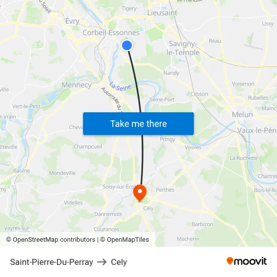 Saint-Pierre-Du-Perray to Cely map