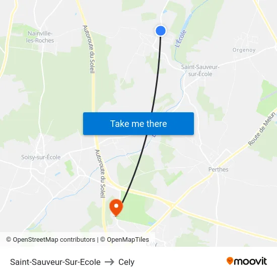 Saint-Sauveur-Sur-Ecole to Cely map