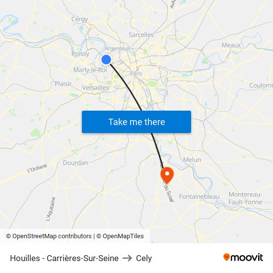 Houilles - Carrières-Sur-Seine to Cely map