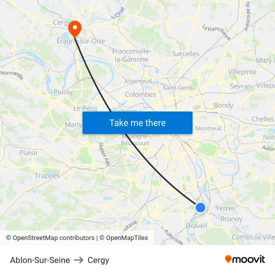 Ablon-Sur-Seine to Cergy map