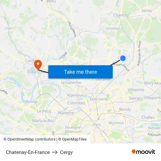 Chatenay-En-France to Cergy map