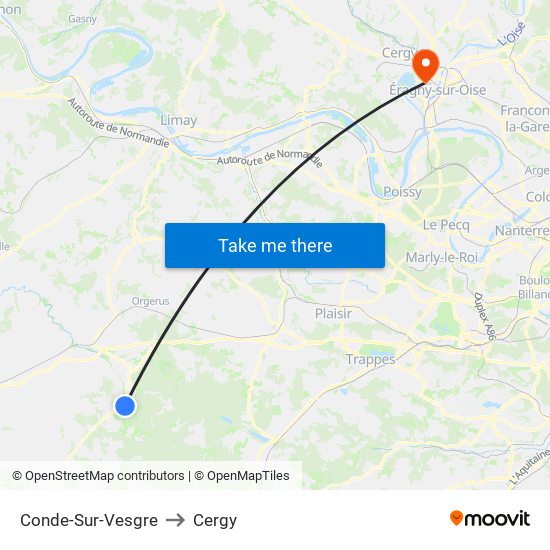 Conde-Sur-Vesgre to Cergy map