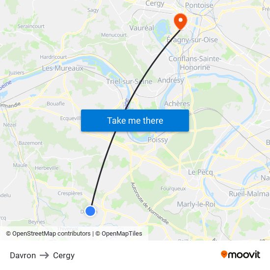 Davron to Cergy map