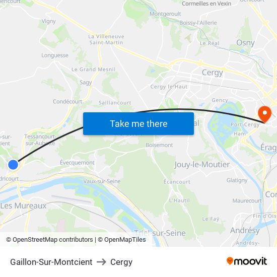 Gaillon-Sur-Montcient to Cergy map