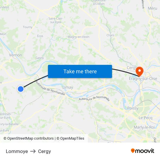 Lommoye to Cergy map