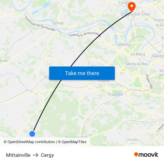 Mittainville to Cergy map