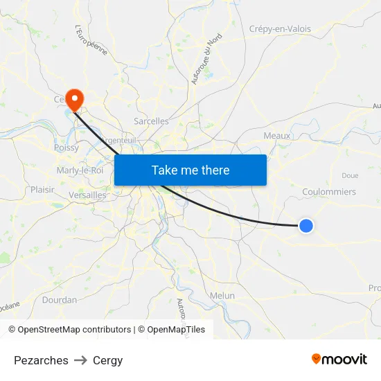 Pezarches to Cergy map