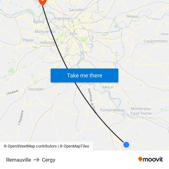 Remauville to Cergy map