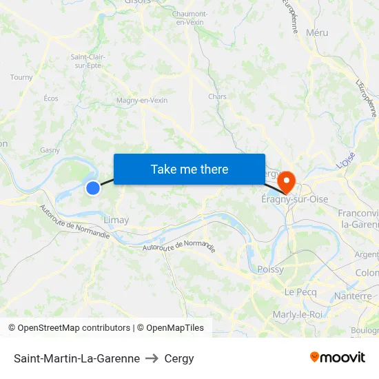 Saint-Martin-La-Garenne to Cergy map