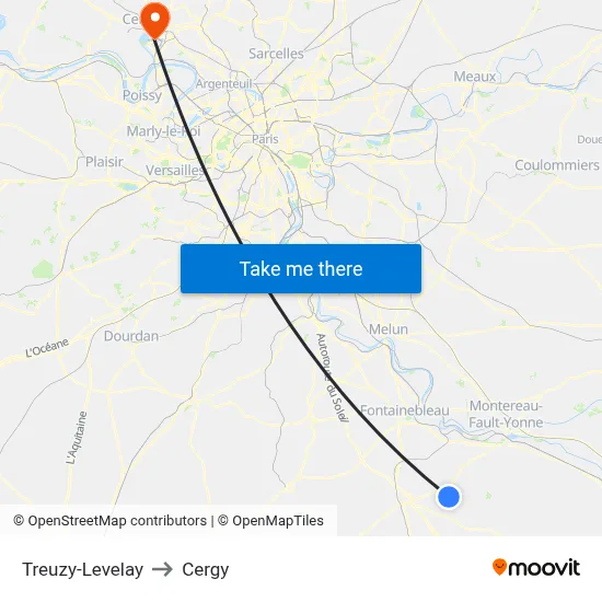 Treuzy-Levelay to Cergy map