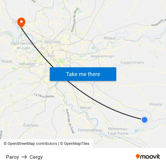 Paroy to Cergy map