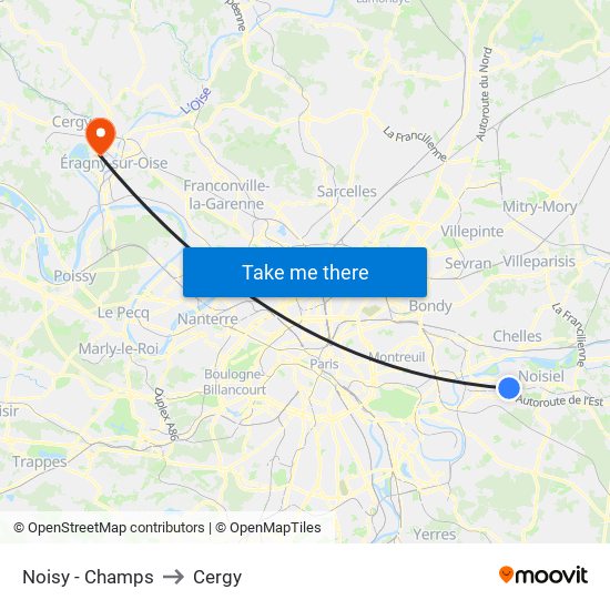 Noisy - Champs to Cergy map