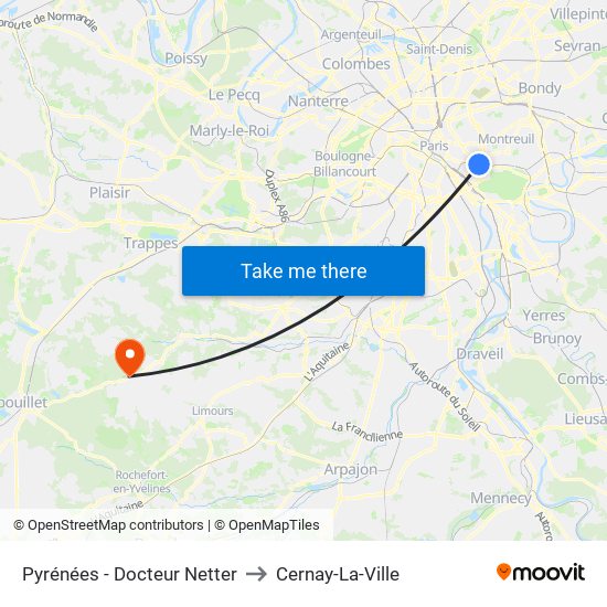 Pyrénées - Docteur Netter to Cernay-La-Ville map