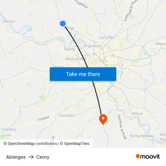 Ableiges to Cerny map