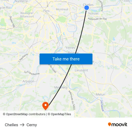 Chelles to Cerny map