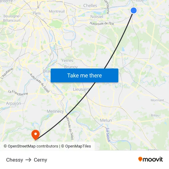 Chessy to Cerny map