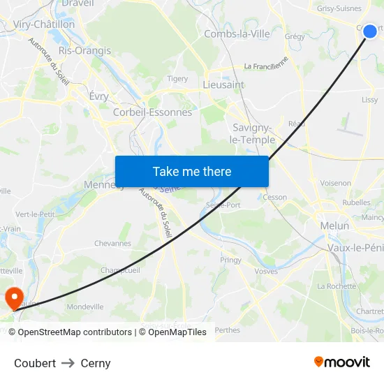 Coubert to Cerny map