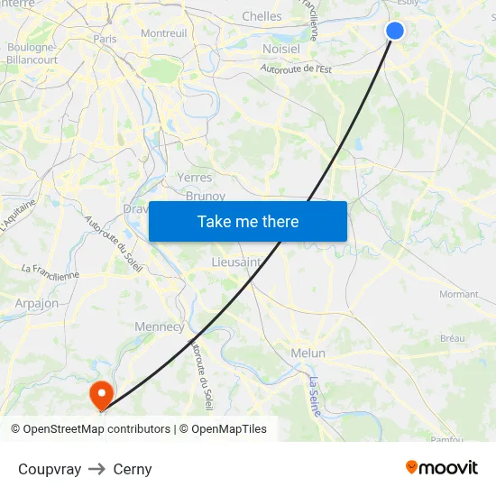 Coupvray to Cerny map