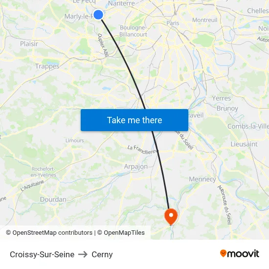 Croissy-Sur-Seine to Cerny map