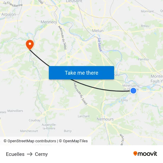 Ecuelles to Cerny map