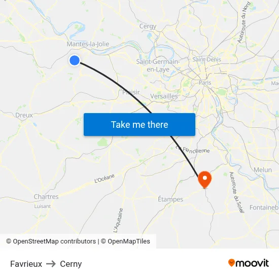 Favrieux to Cerny map