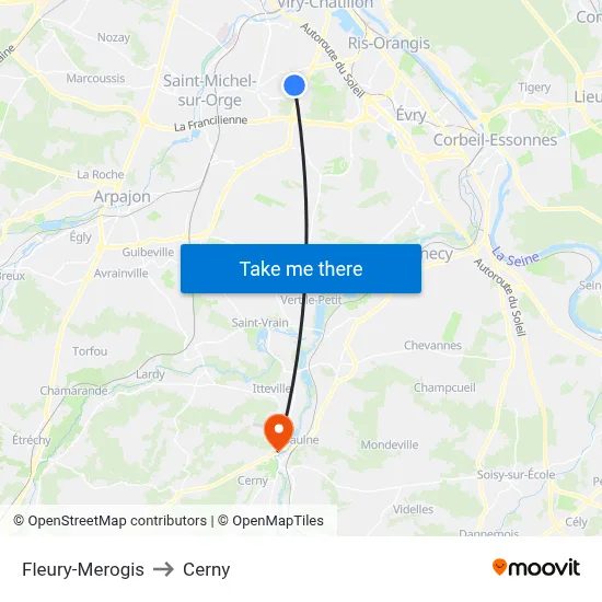 Fleury-Merogis to Cerny map